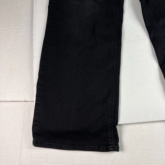 Oat New York Jeans Women's 32x29* High Rise Wide Leg Black Faded Denim Tag 30 - Picture 6 of 16